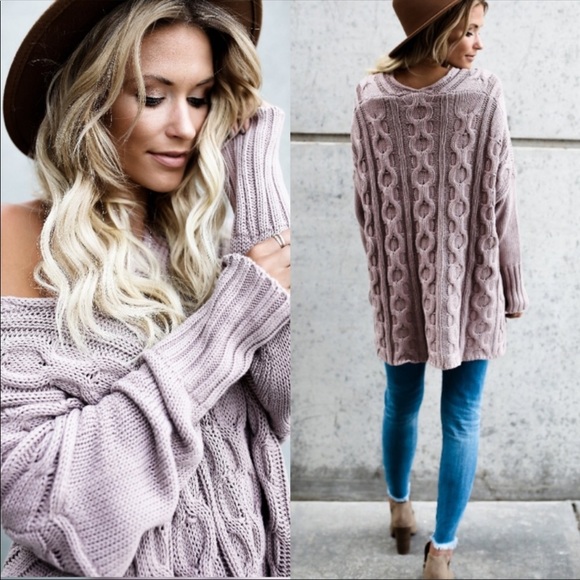 || LAST ONE || Cable Knit V Neck Sweater || - Picture 3 of 4